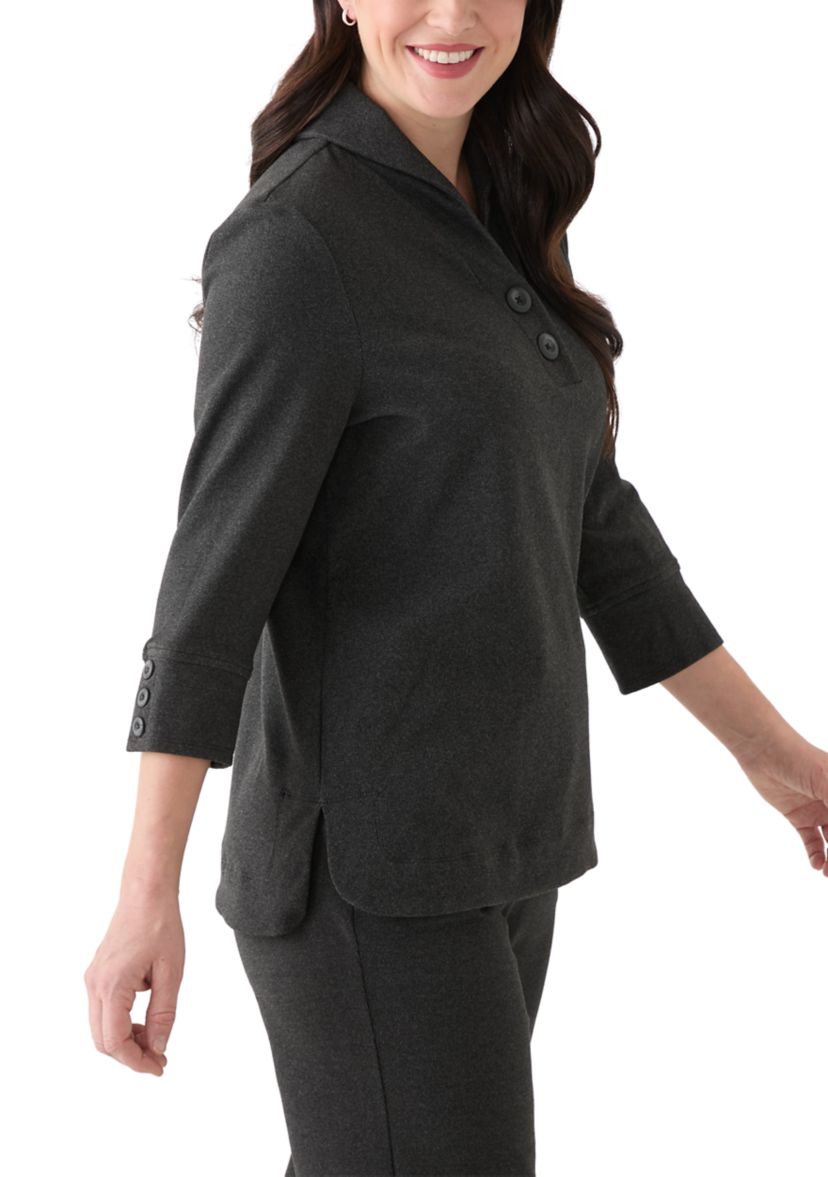 Womens Luxe Stretch Ribbed Pullover Sweater