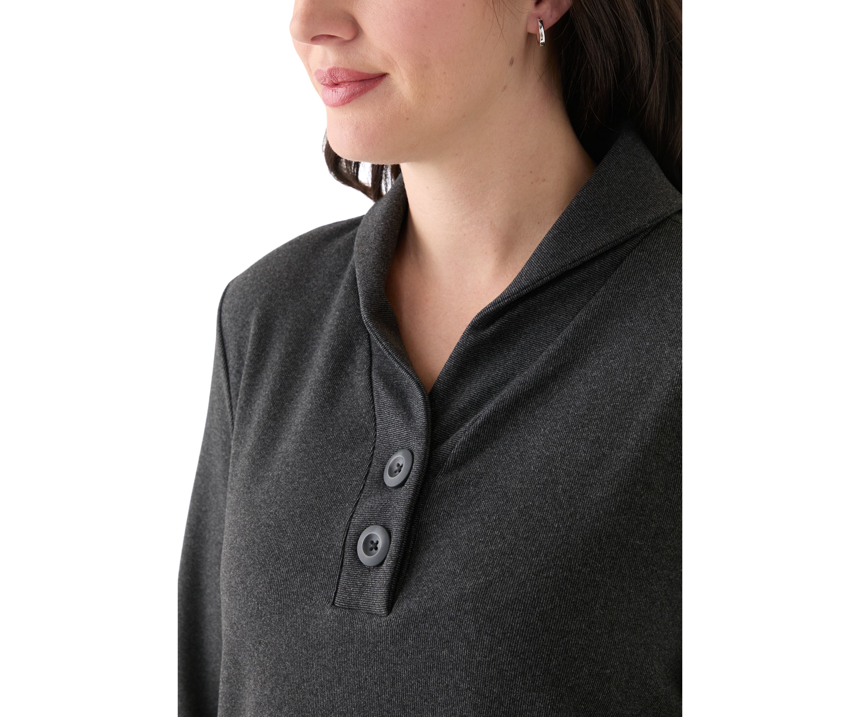 Womens Luxe Stretch Ribbed Pullover Sweater