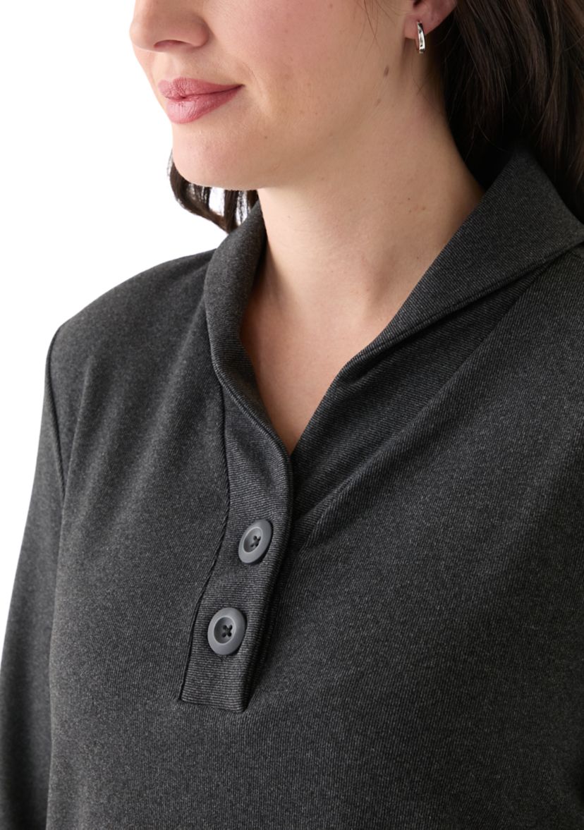 Womens Luxe Stretch Ribbed Pullover Sweater
