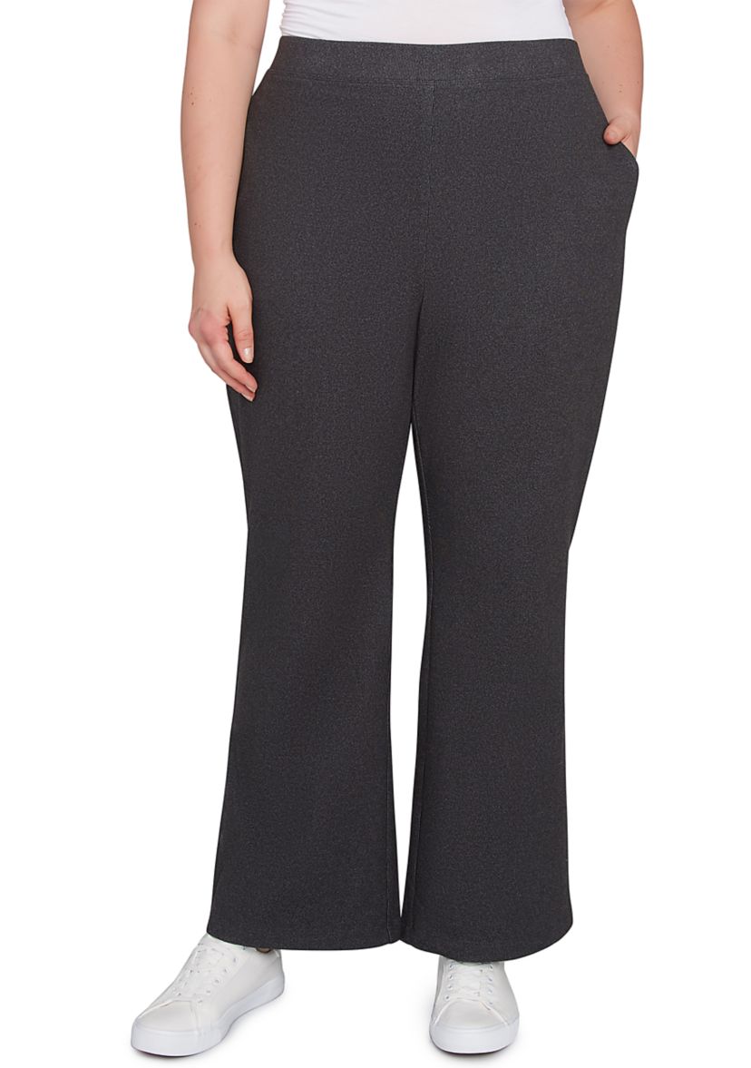 Plus Size Luxe Stretch Rib Knit Straight Leg Pull-On Pants