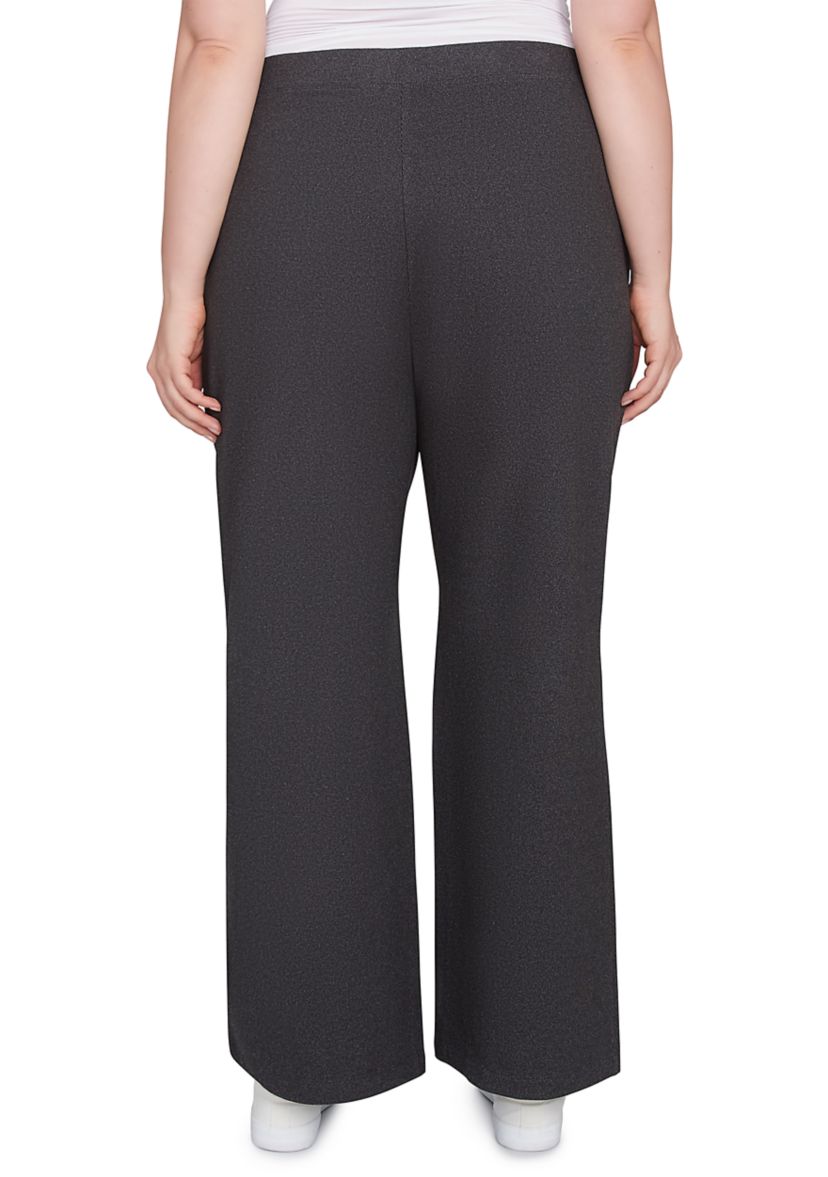 Plus Size Luxe Stretch Rib Knit Straight Leg Pull-On Pants