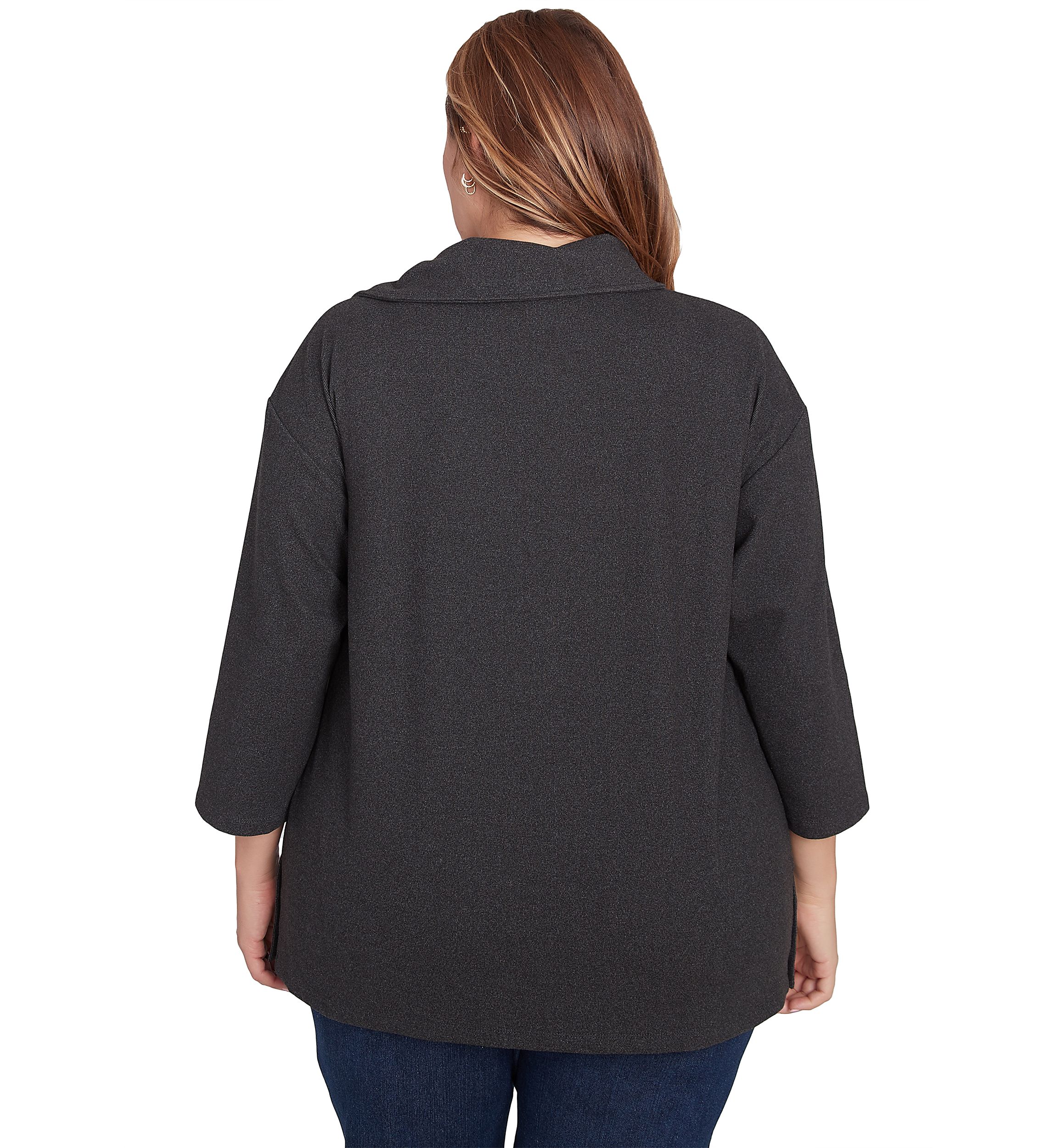 Plus Size Split Cowl Luxe Stretch Rib Knit Top