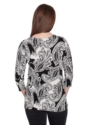 Women's Paisley Print Knit Top