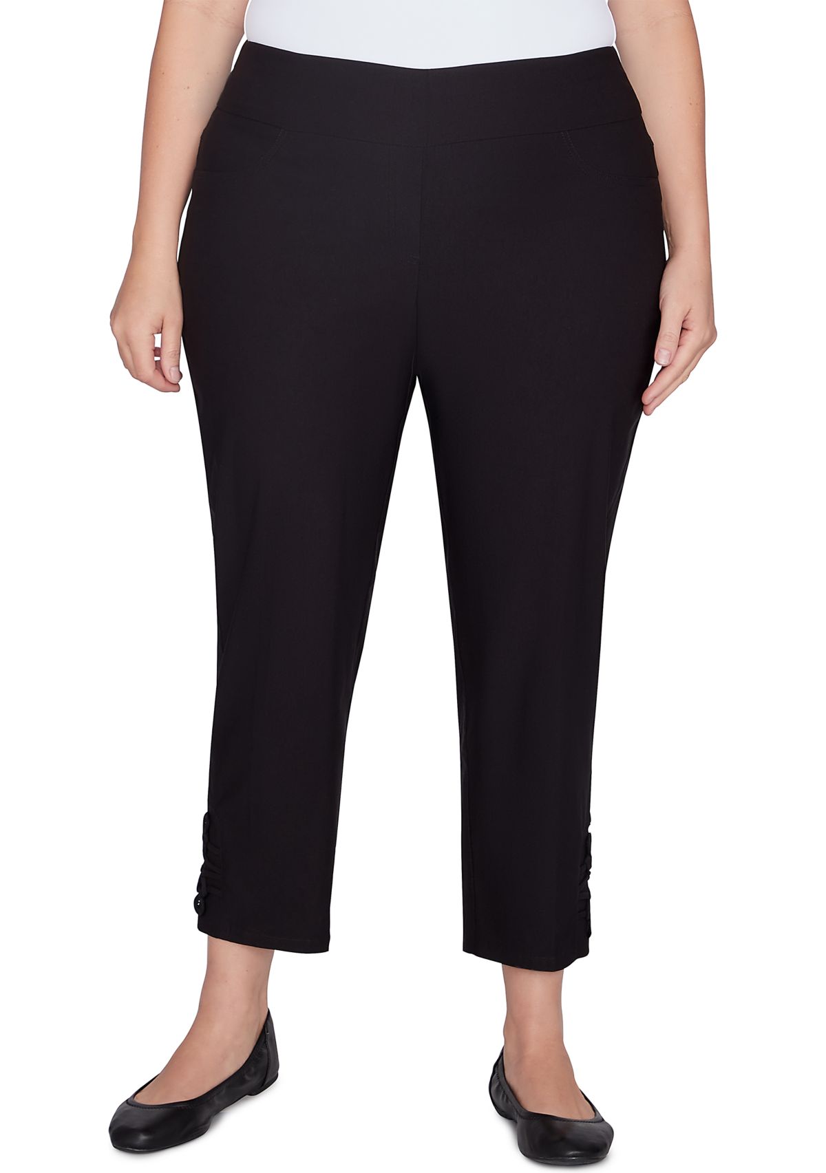 Plus Size Pull On Tech Ankle Pants