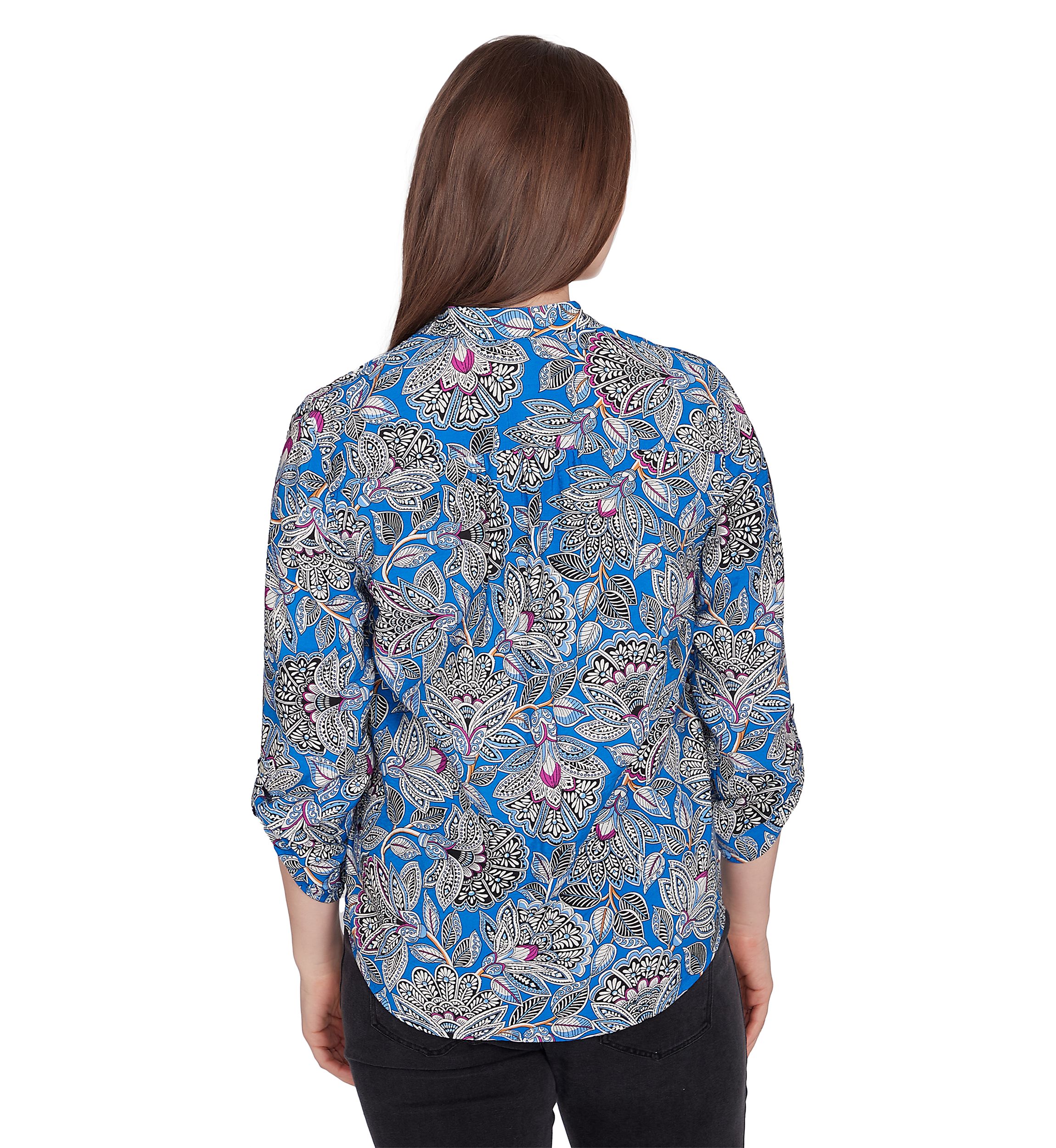 Petite Floral Print Rayon Top
