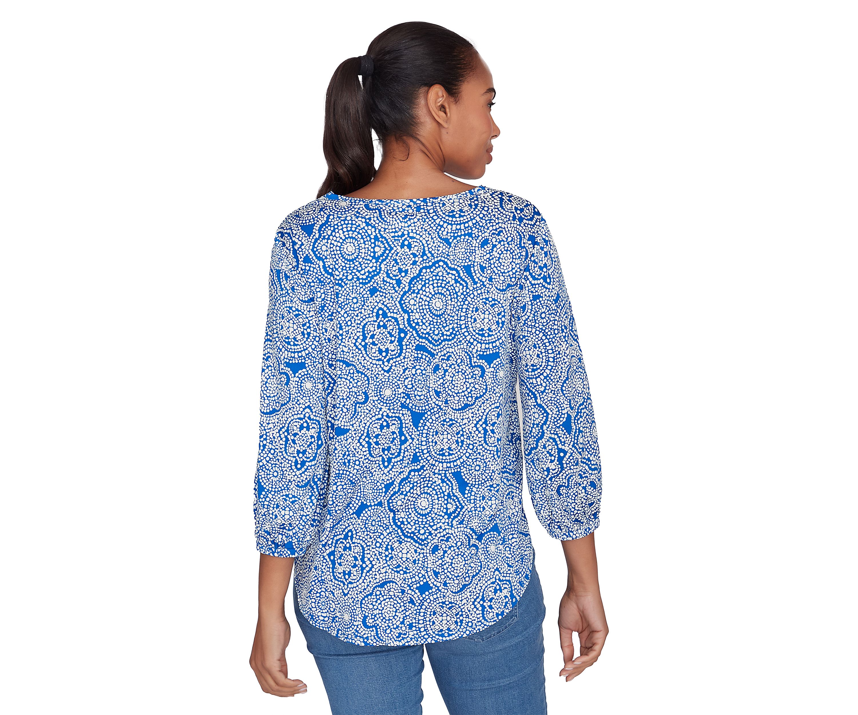 Petite Medallion Puff Print Knit Top