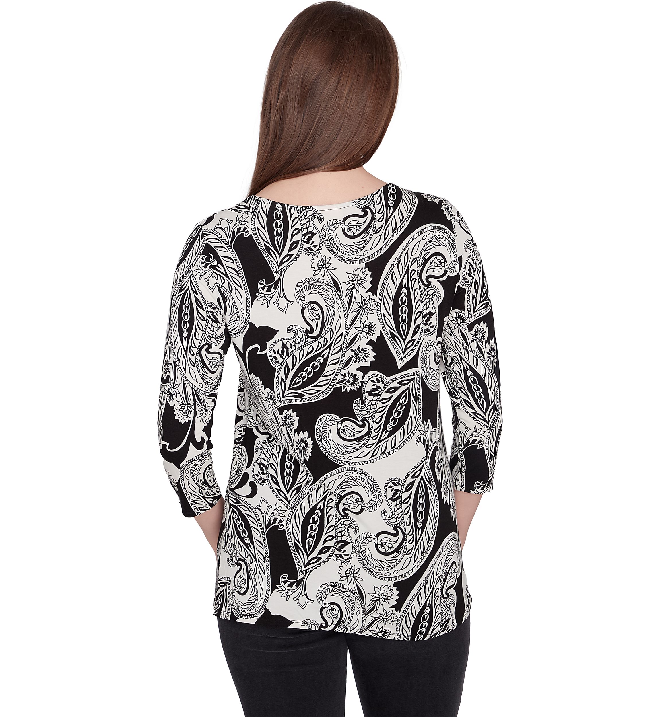 Petite Paisley Print Knit Top