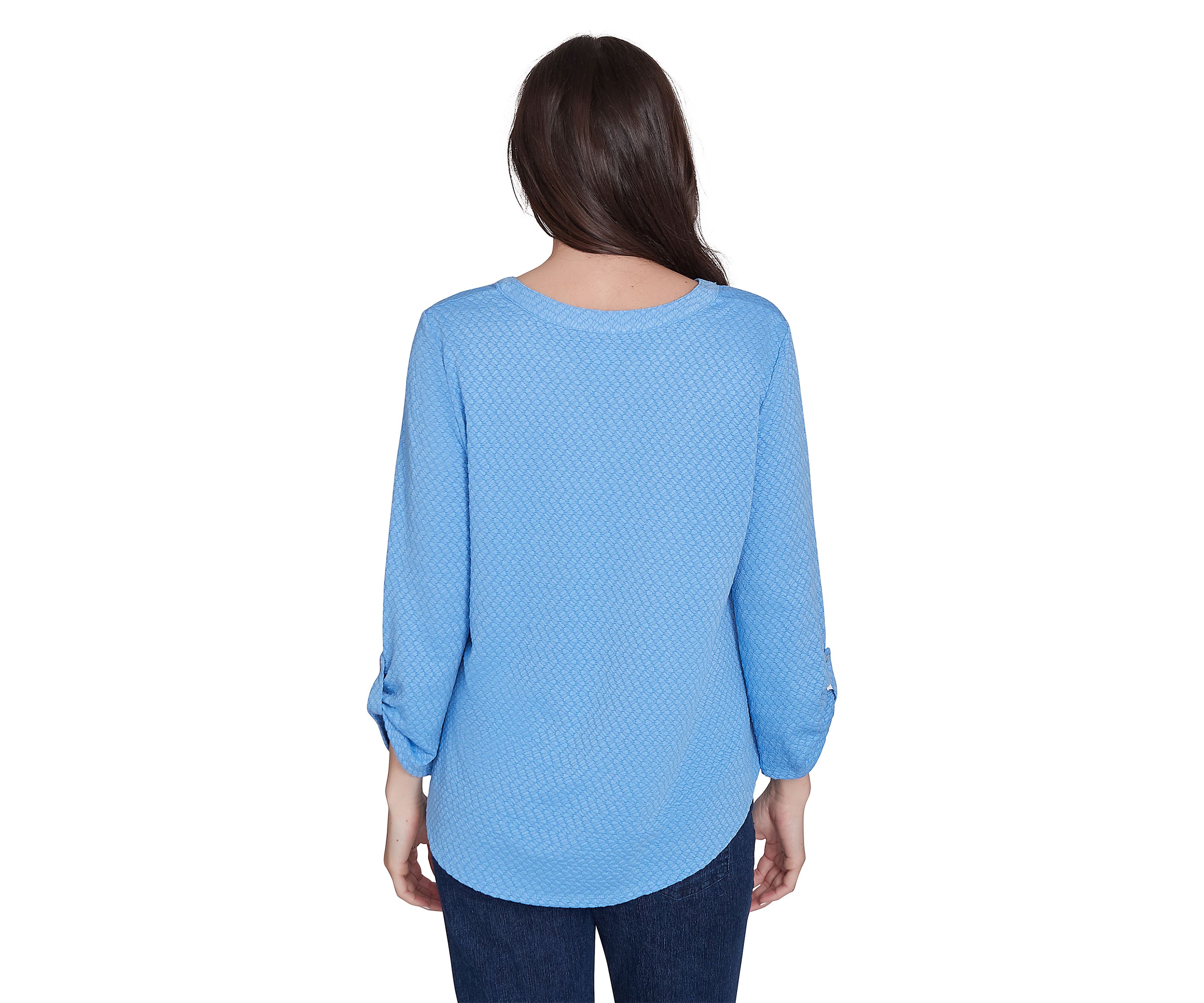 Petite Solid Textural Knit Top