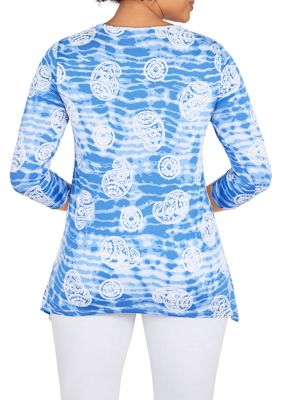 Women's Knit Dye Paisley Top