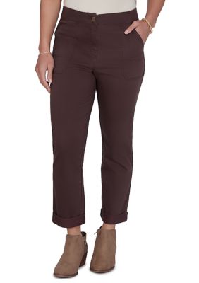Ruby Rd Women's Washed Twill Roll Cuff Pants