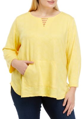 Ruby Rd Plus Size Tropical Jacquard Pullover | belk