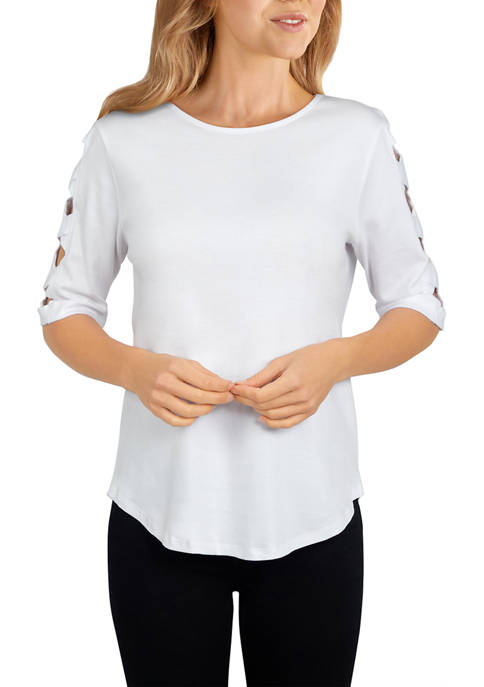Womens Must Haves Solid Cut-Out Top