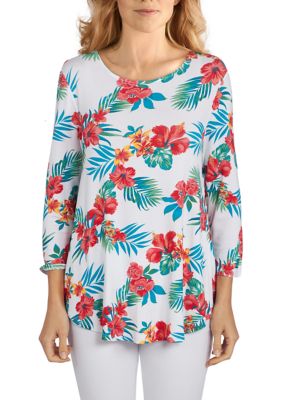 Ruby Rd Women s Must Haves II Hibiscus Garden Top belk