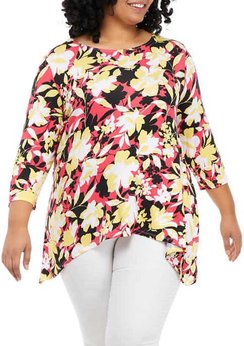 Ruby Rd Floral Printed Jersey Top