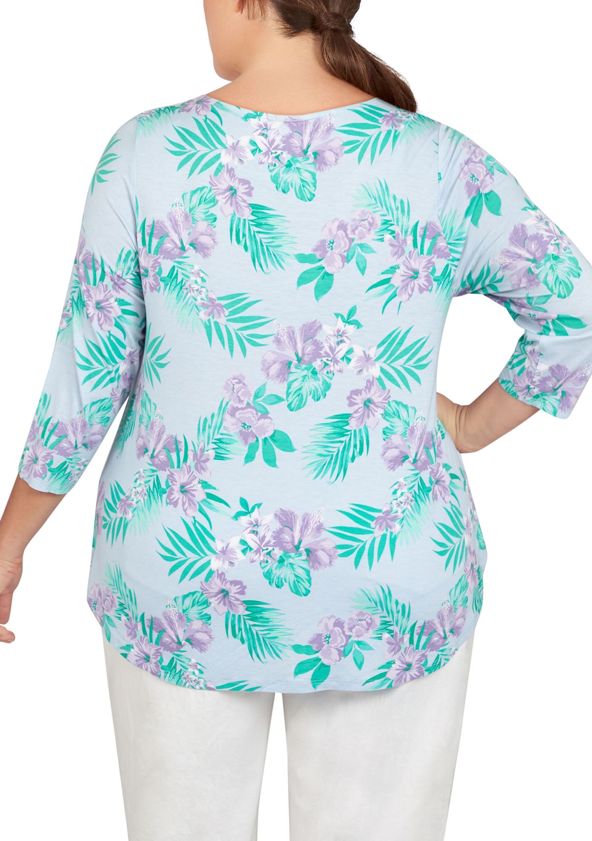 Plus Size Hibiscus Garden Top