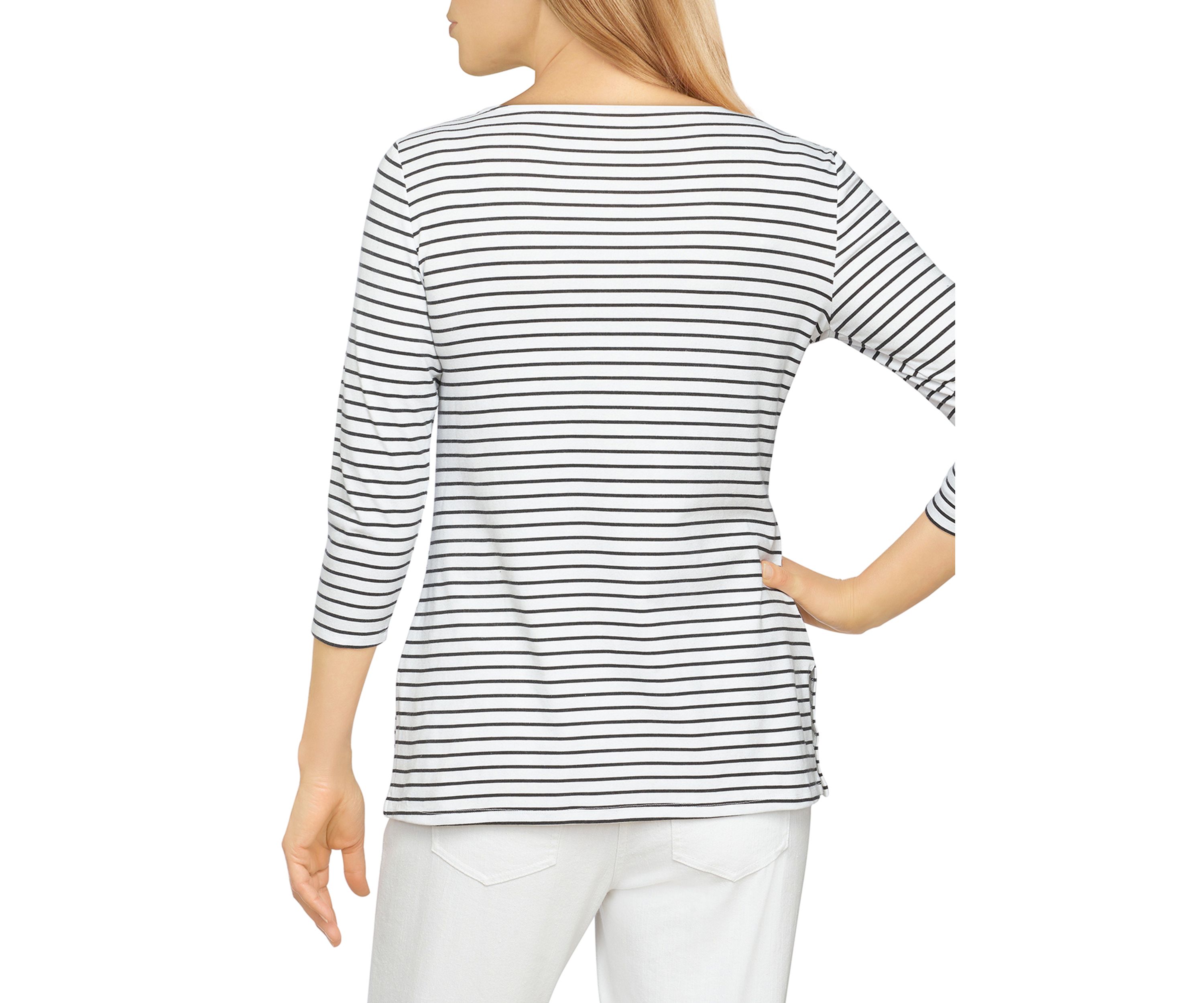Womens Striped Poinsettia Top