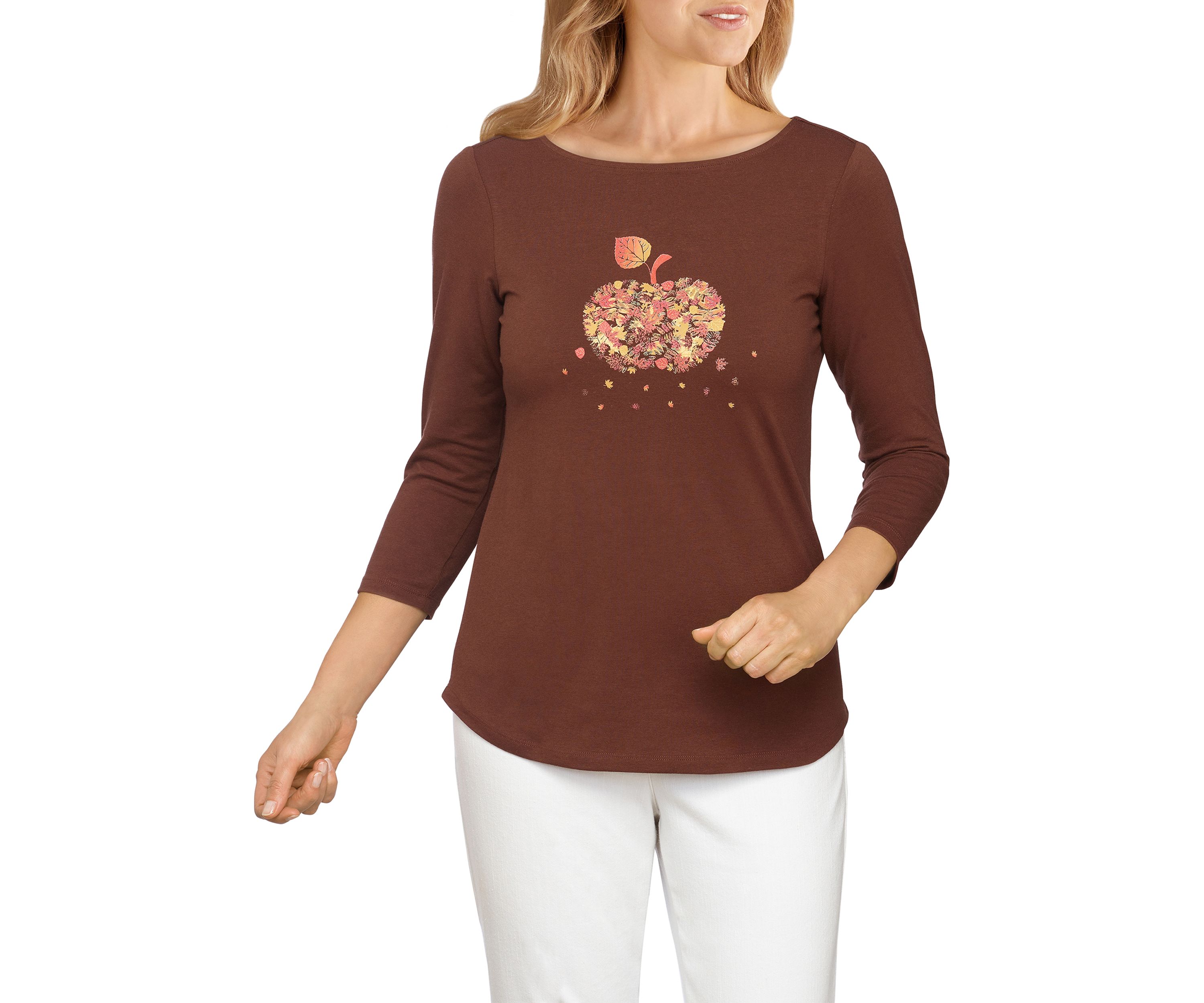 Womens Festive Apple Foliage Top