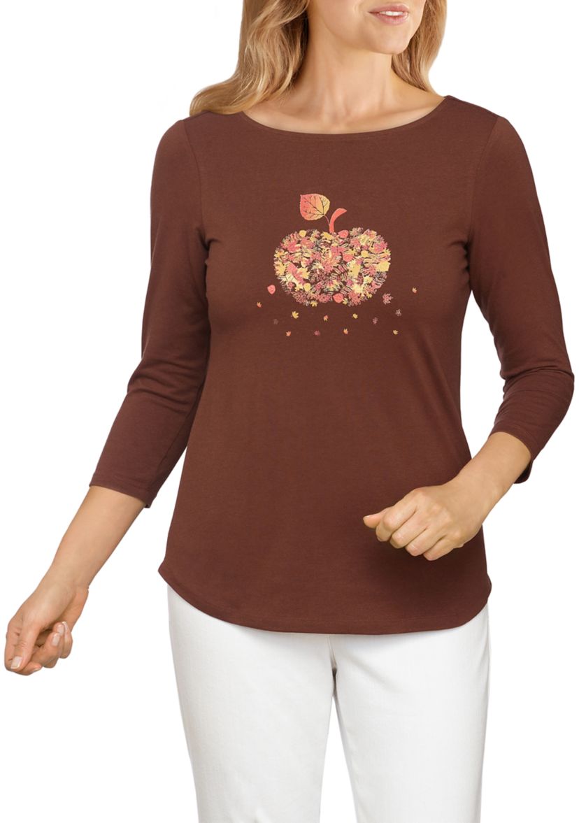Womens Festive Apple Foliage Top