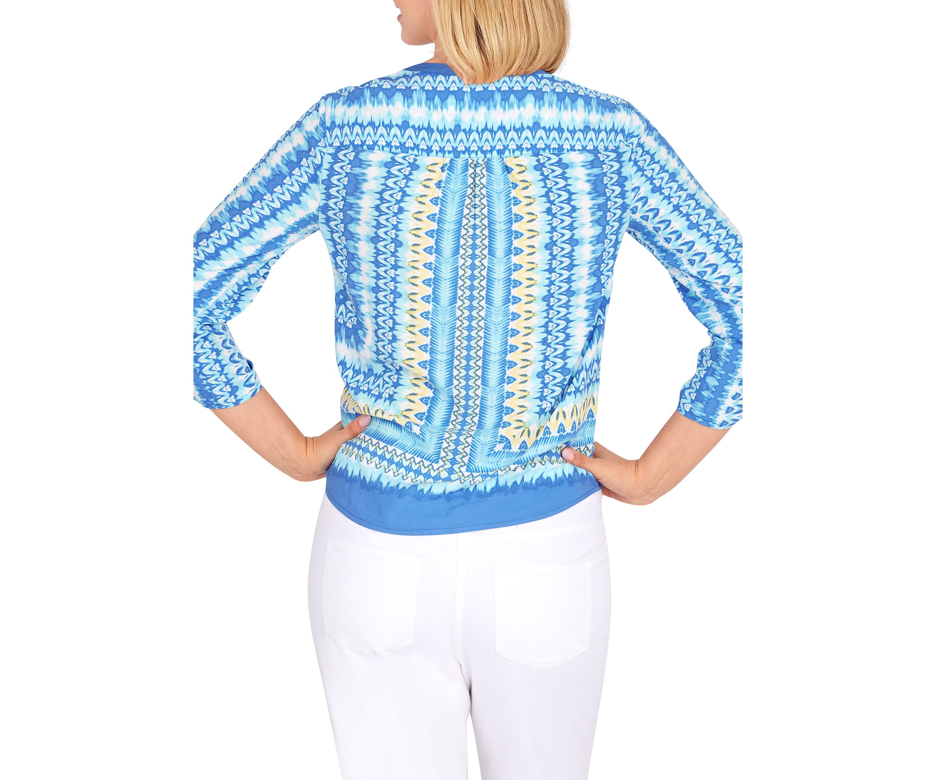 Womens Woven Pacific Ikat Top