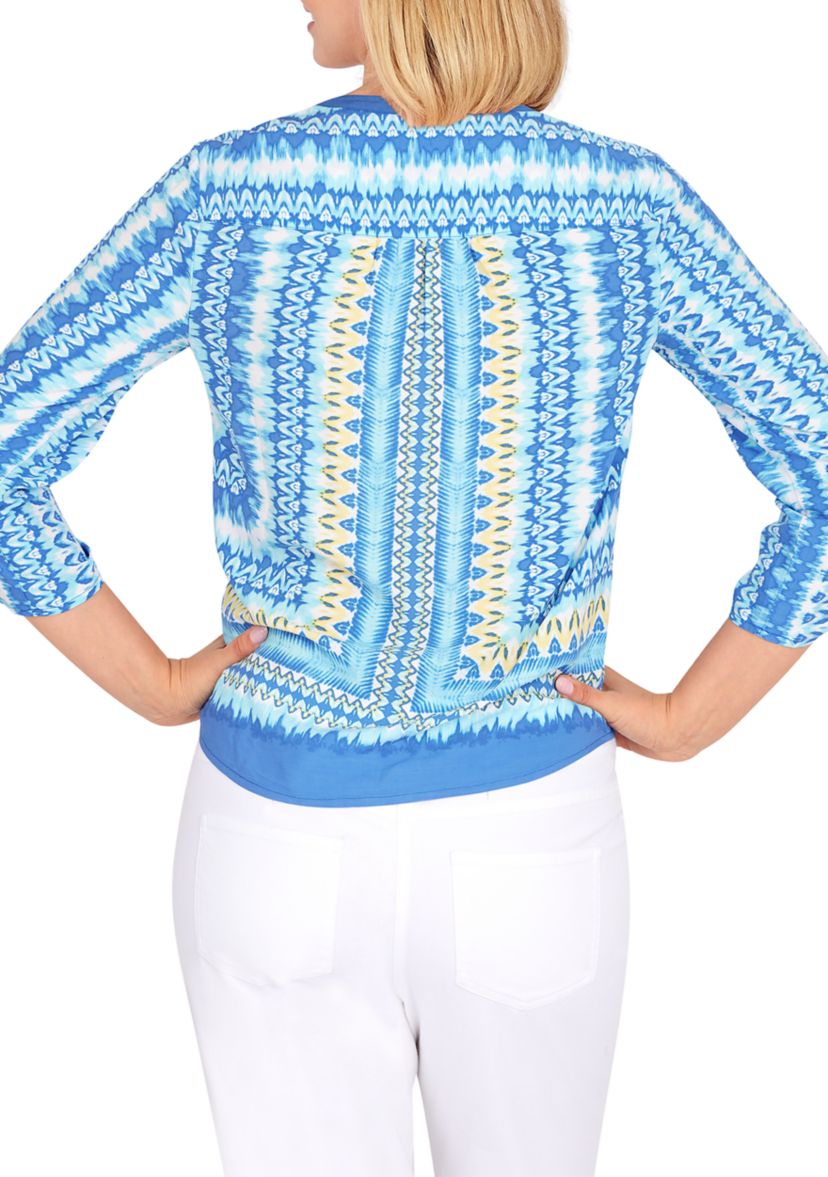 Womens Woven Pacific Ikat Top