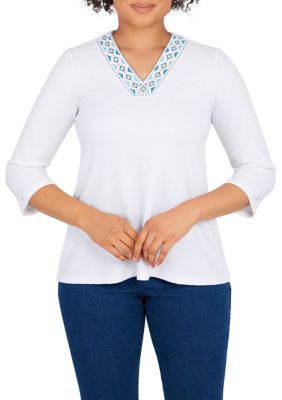 Women's Knit Embroidery Top