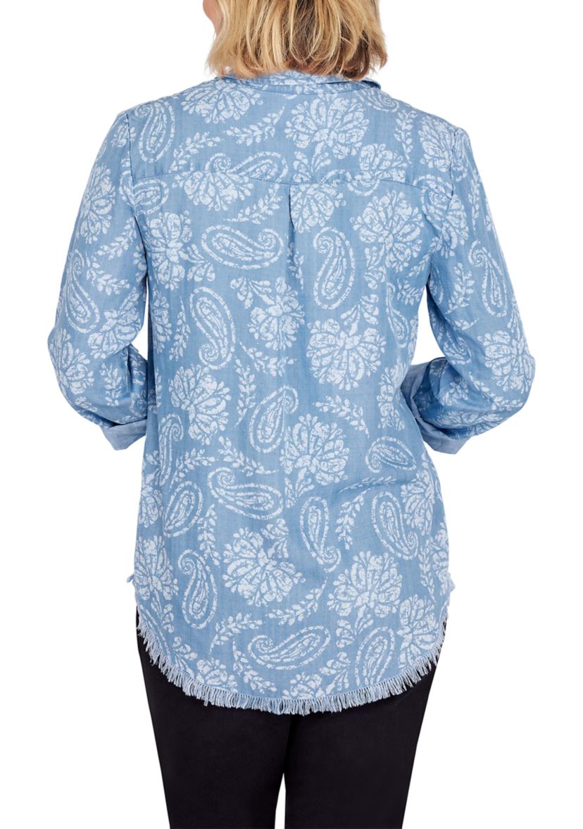 Plus Size Woven Paisley Top 