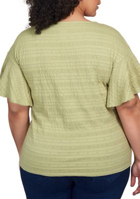 Women's Decorative Smocked Knit T-Shirt