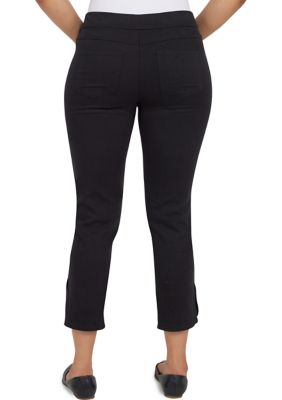 Ruby Road Favorites Womens Solid Pull On Capris 14 Black 