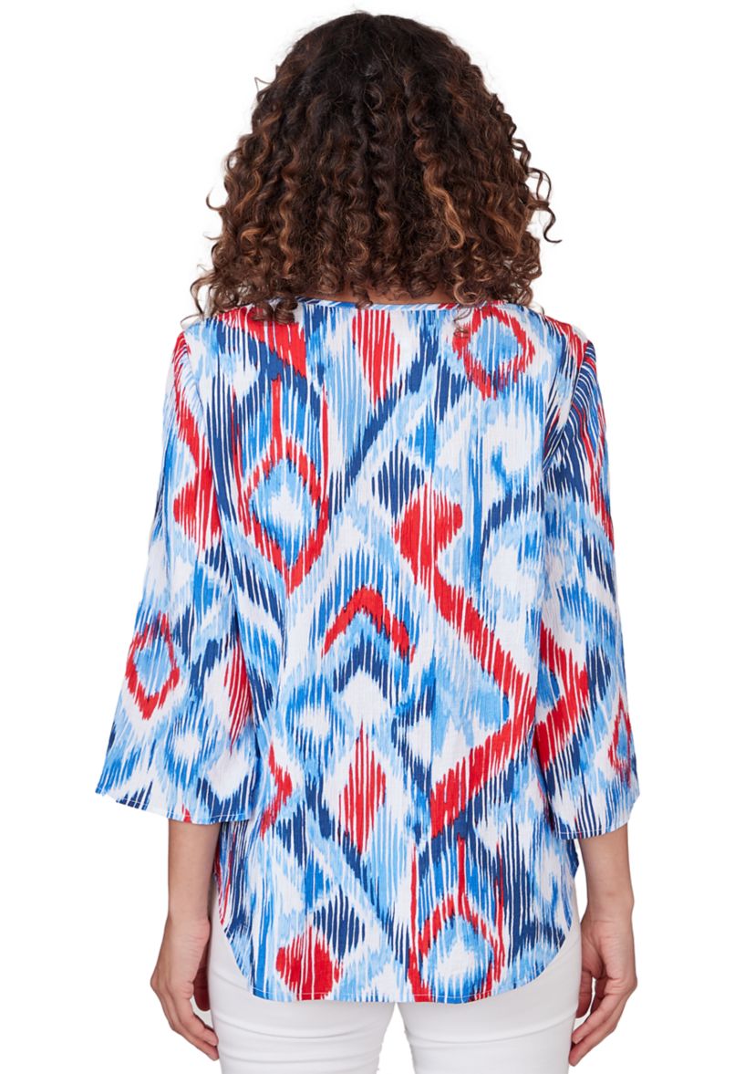 Womens  Woven Paisley Gauze Top