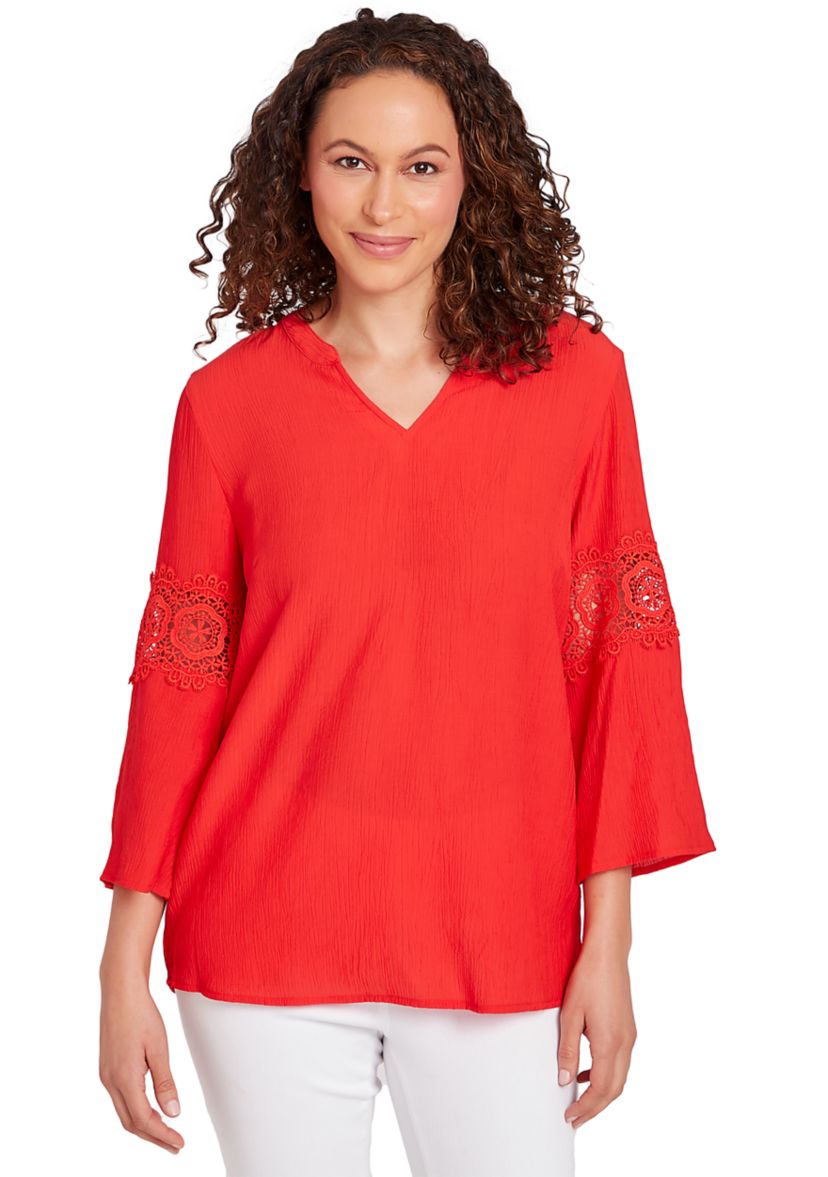 Womens Solid Gauze Top
