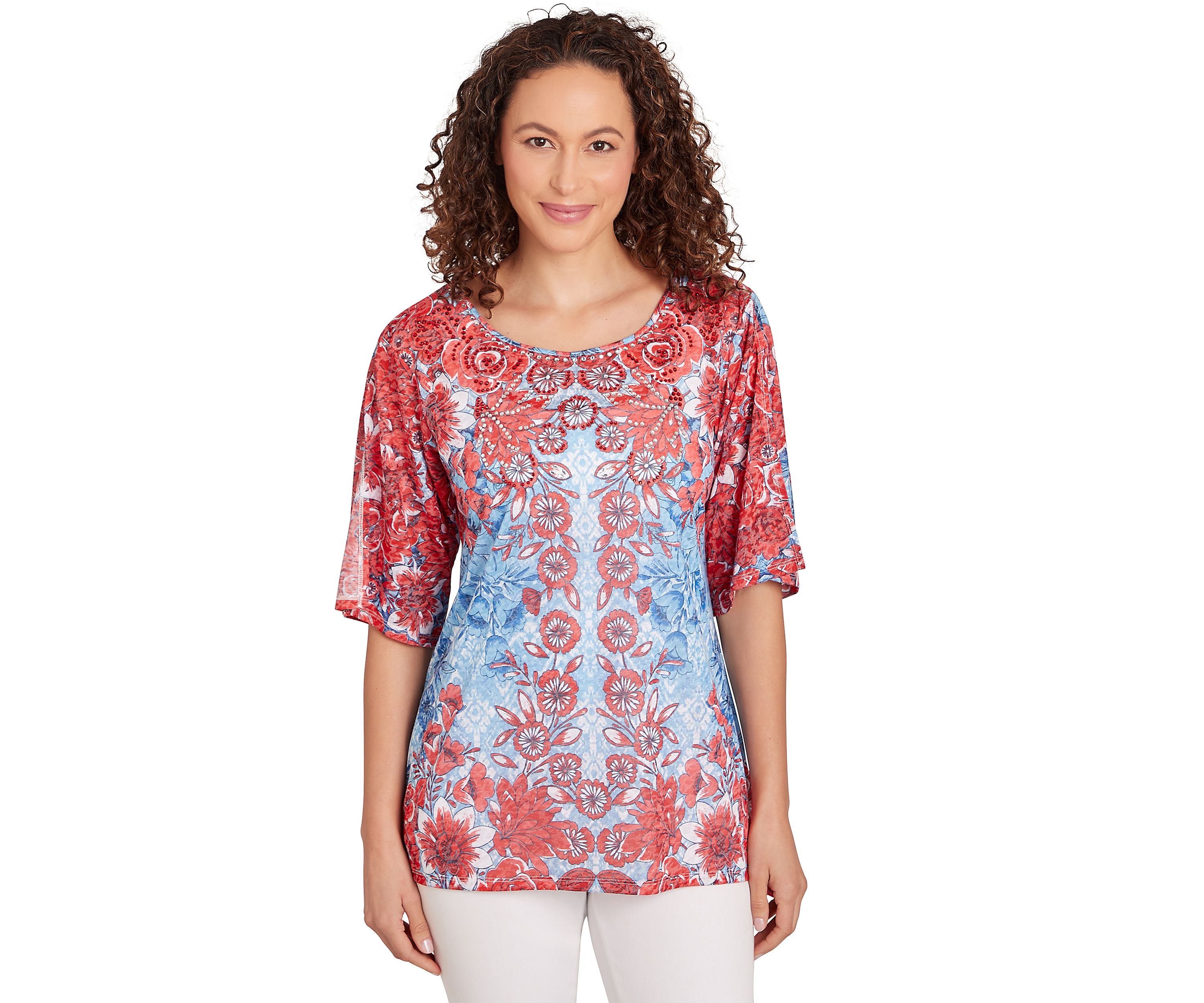 Womens Burnout Sublimation Mirrored Top