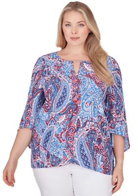 Ruby Rd Plus Size Woven Paisley Gauze Top | belk