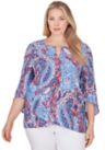 Plus Size Woven Paisley Gauze Top