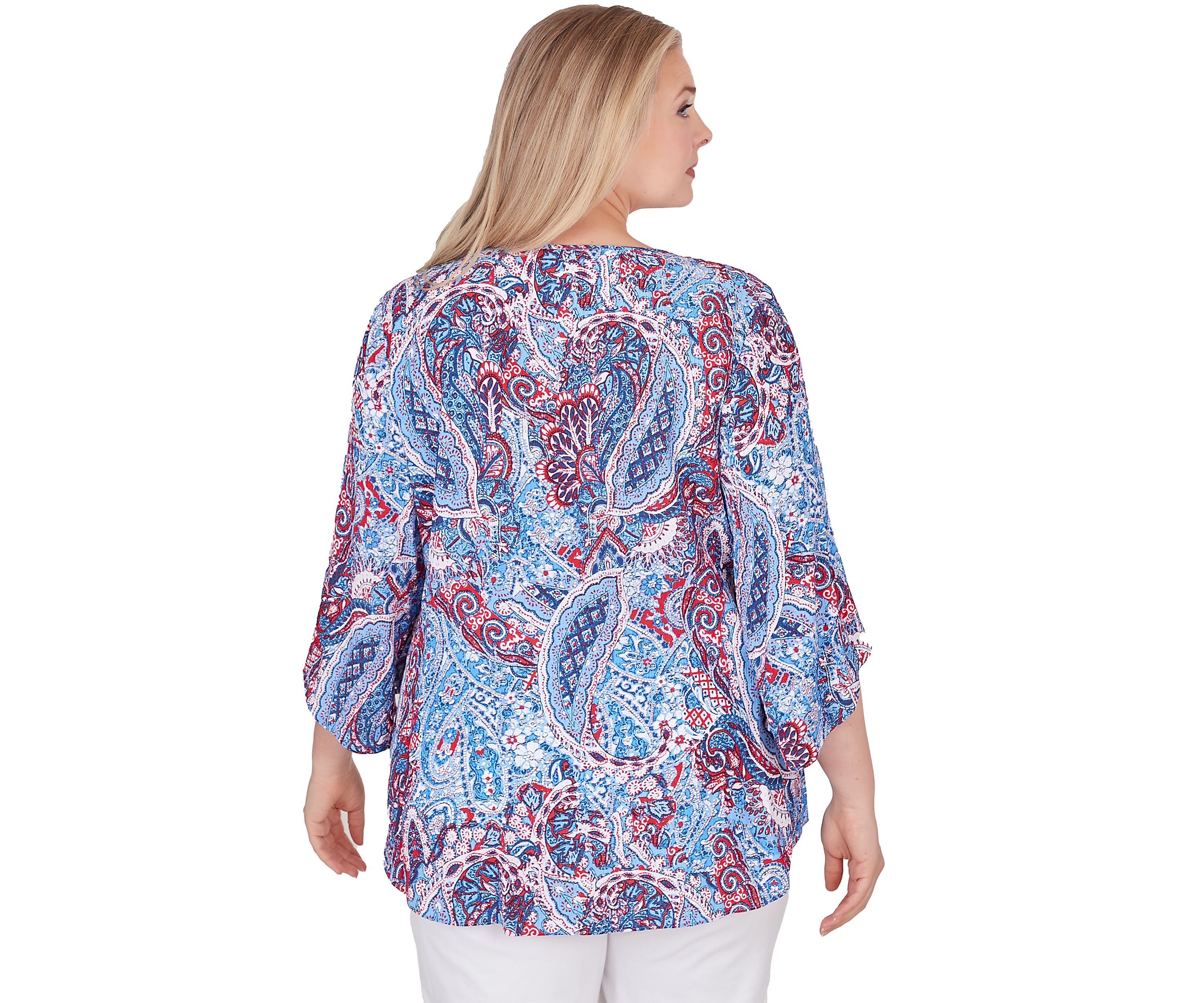 Plus Size Woven Paisley Gauze Top