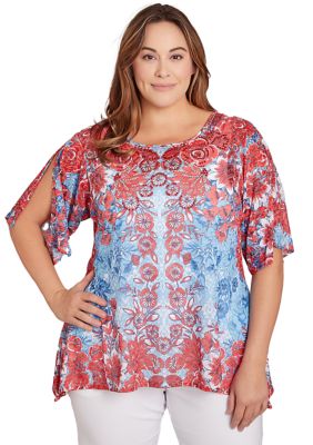 Plus Burnout Sublimation Mirrored Top