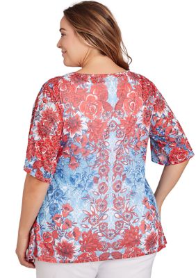 Plus Burnout Sublimation Mirrored Top