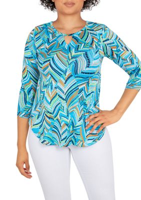 Ruby Rd Women's Leaves Puff Knit Top | belk