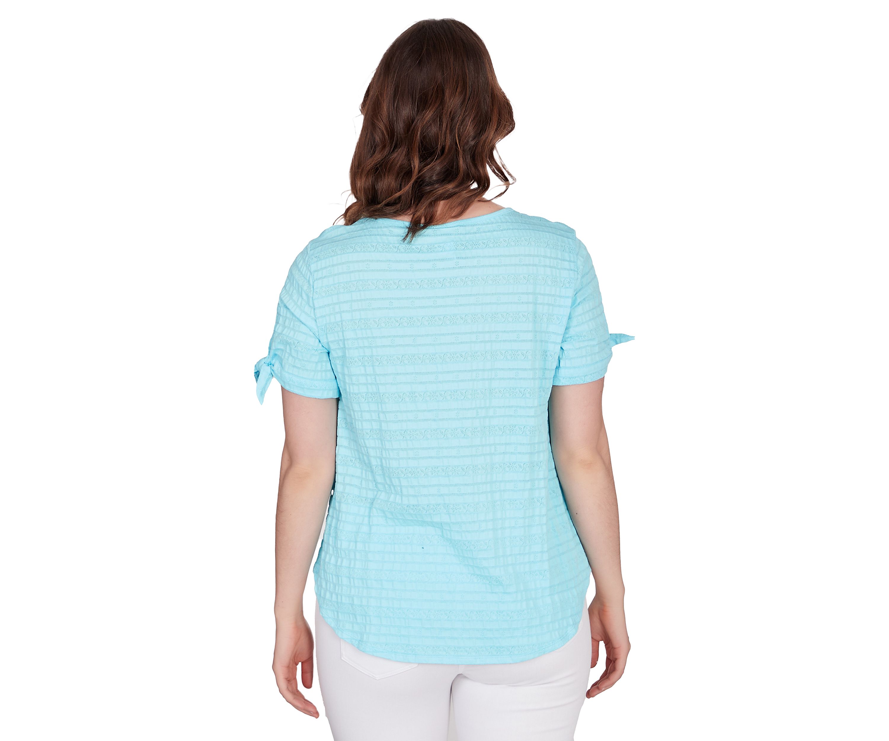 Womens Decorative Smocked Knit Top