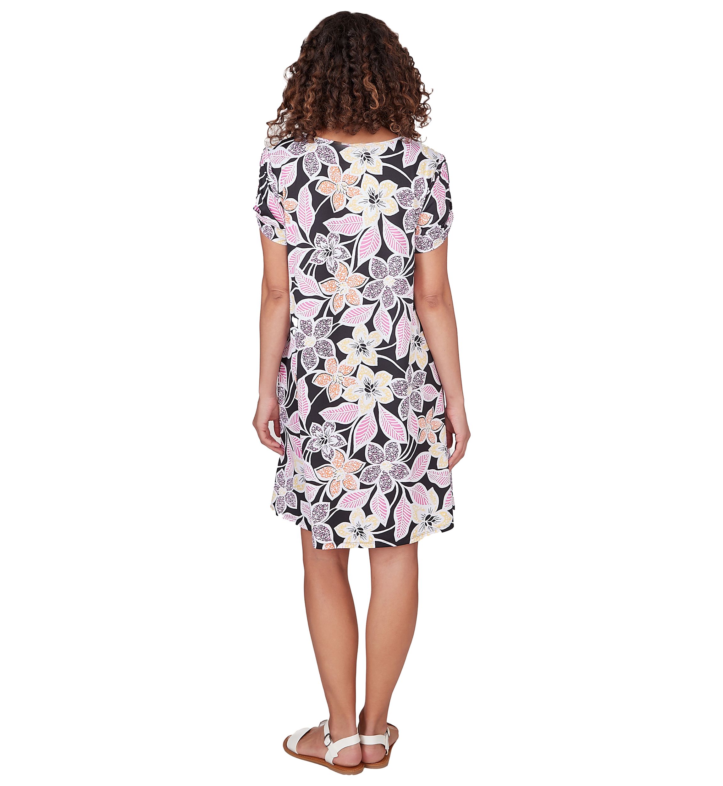 Womens Floral Puff Print Dress