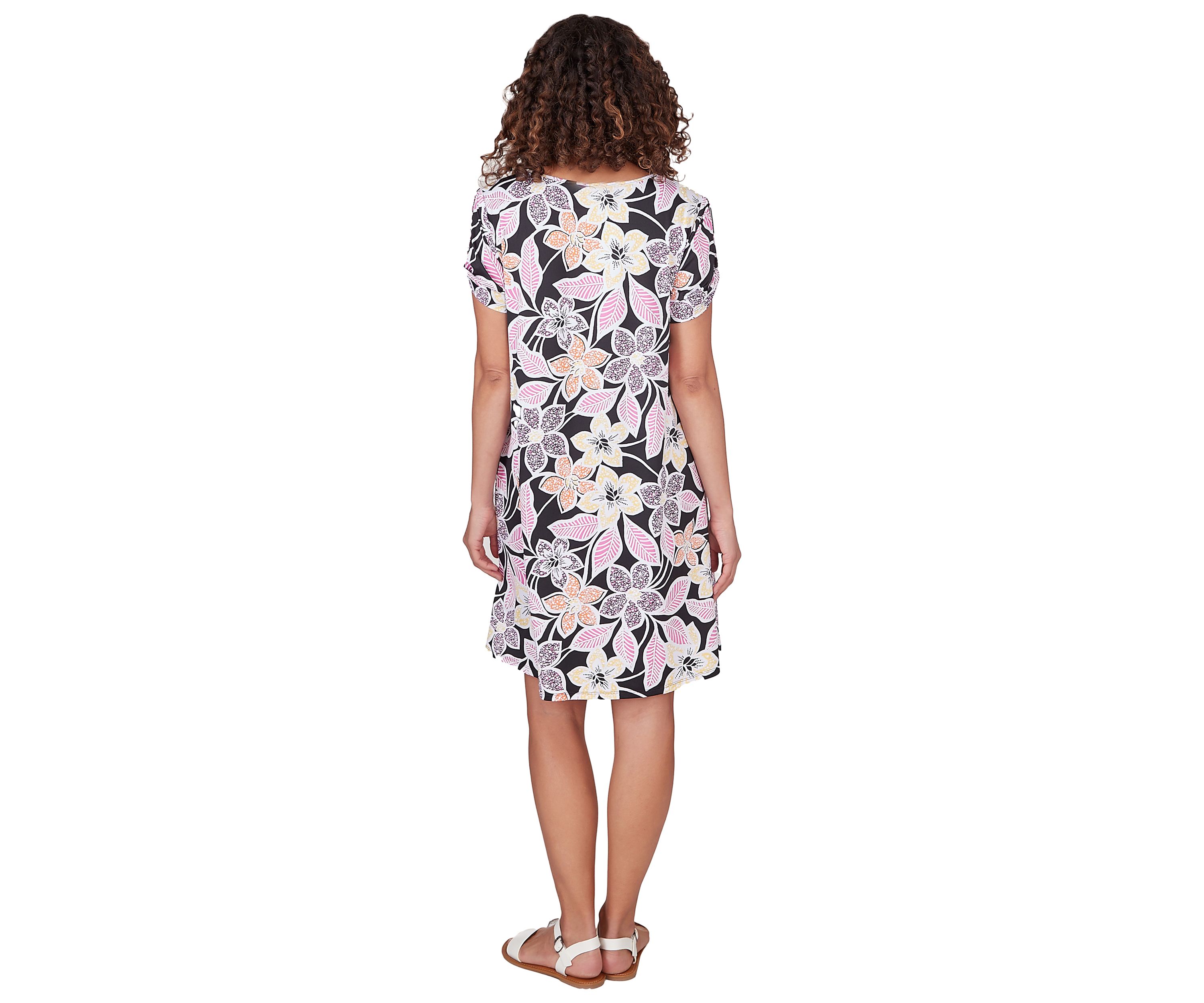 Womens Floral Puff Print Dress