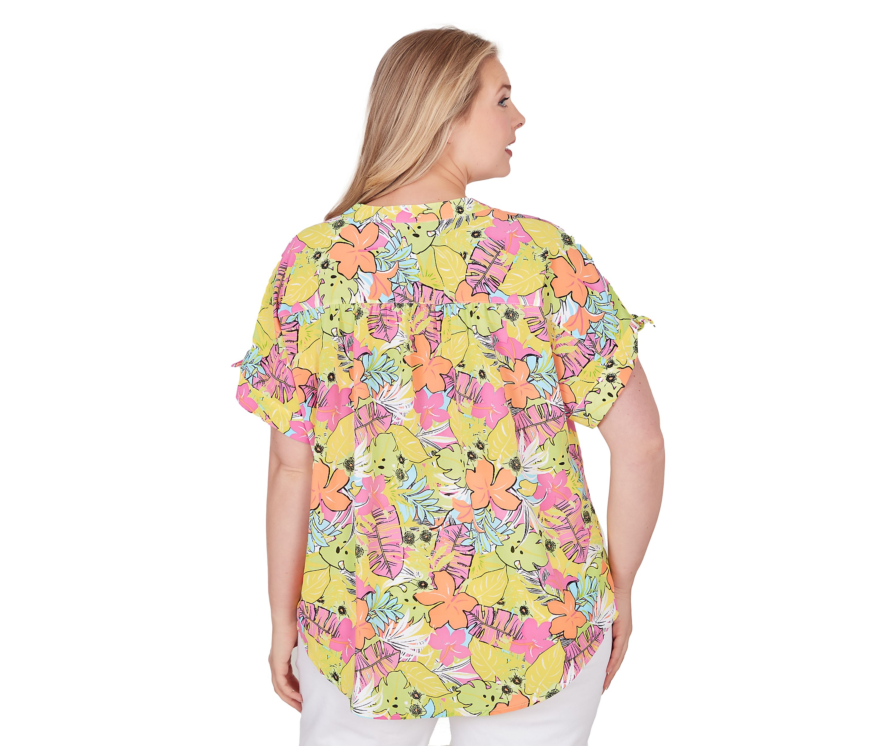 Plus Size Tropical Print Top