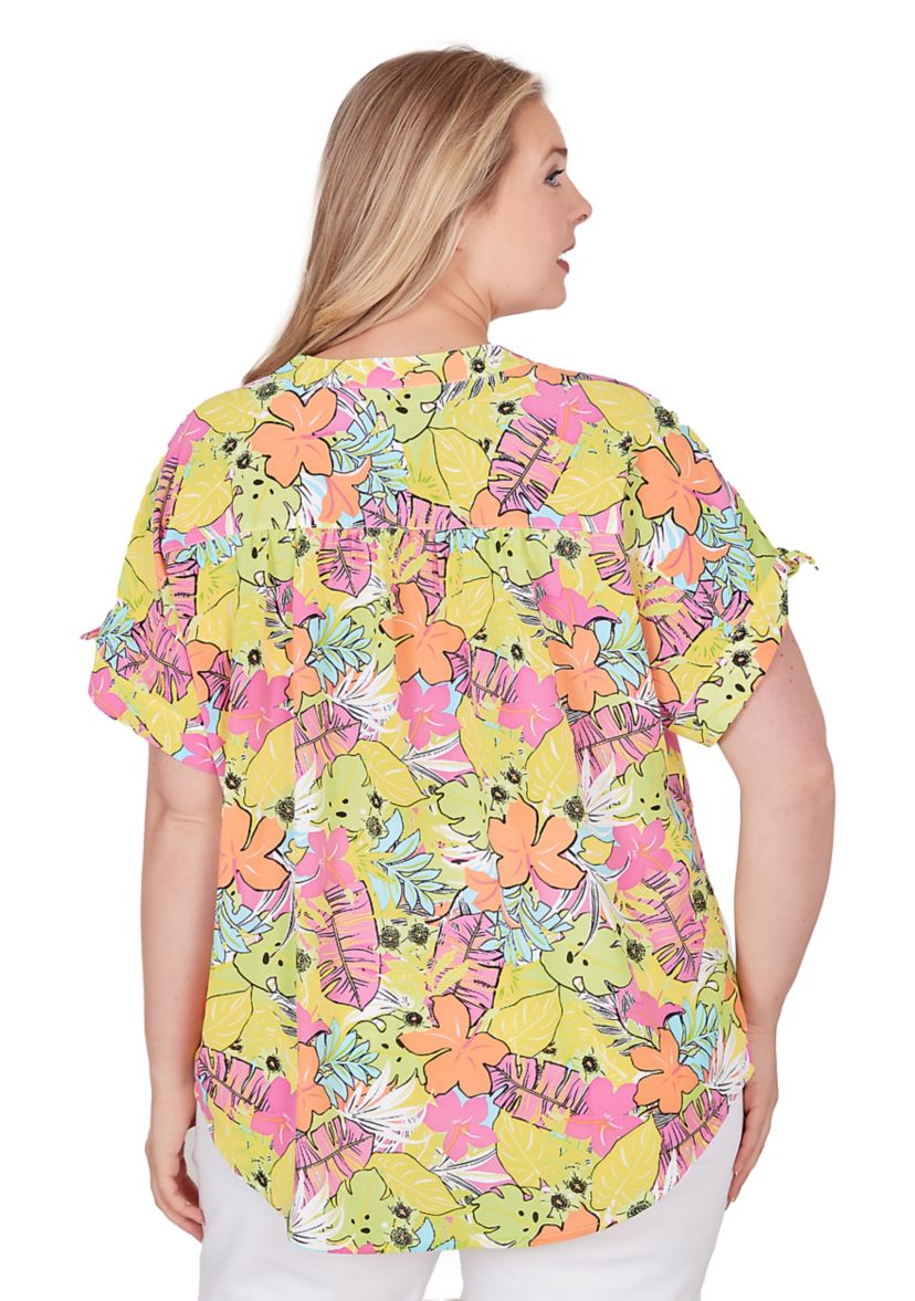 Plus Size Tropical Print Top