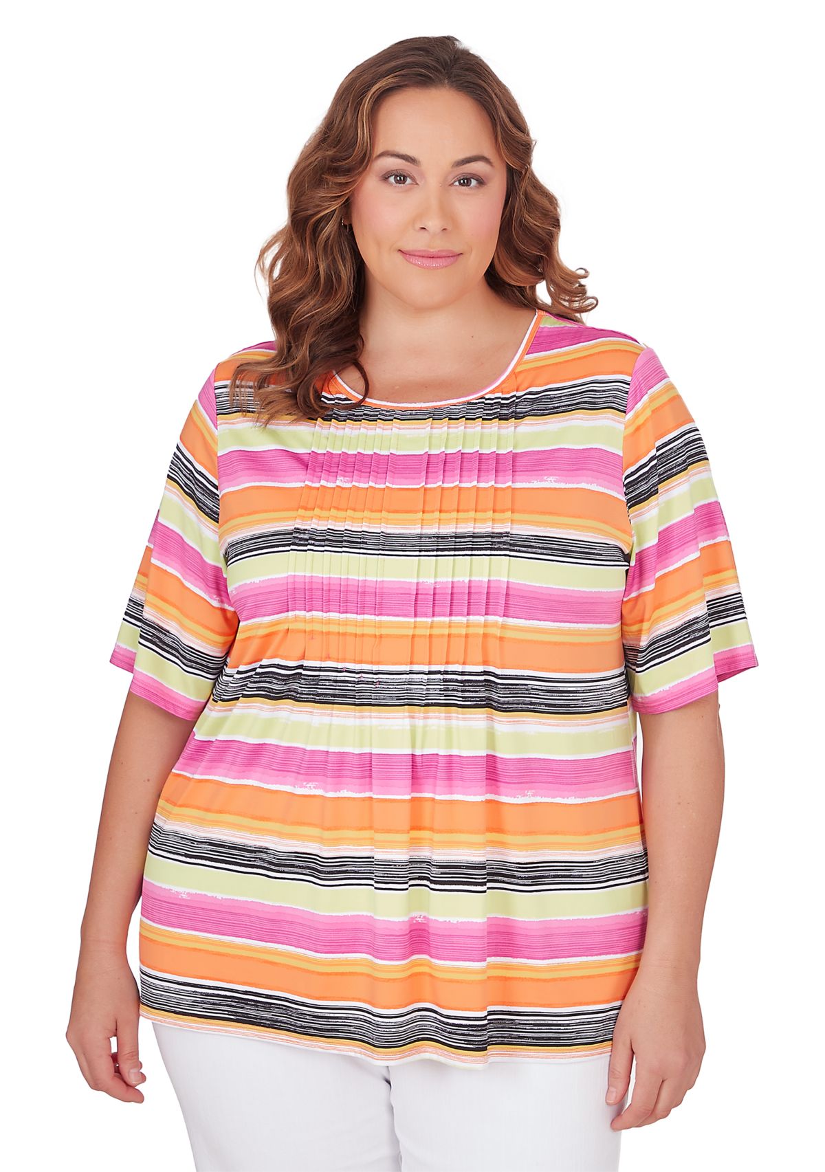 Plus Size Paint Stripe Top