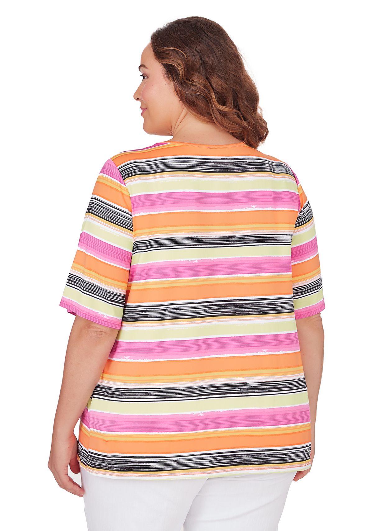 Plus Size Paint Stripe Top