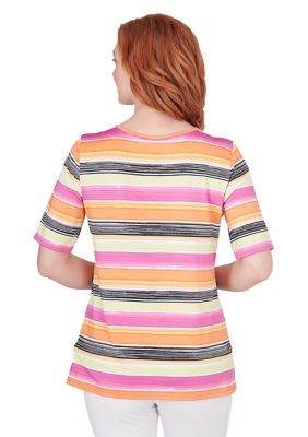 Petite Paint Stripe Top