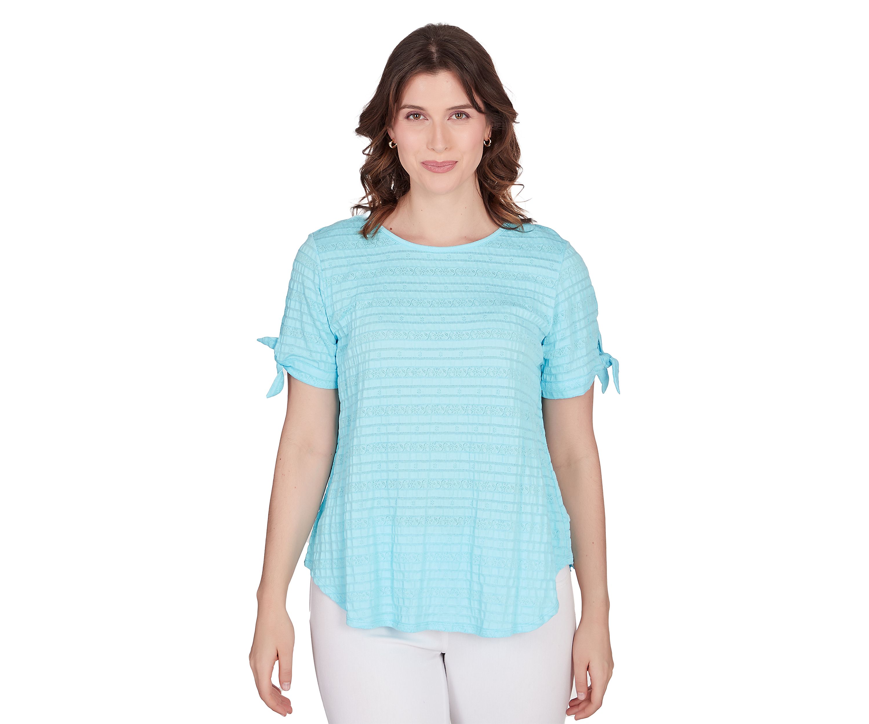 Petite Decorative Smocked Knit Top