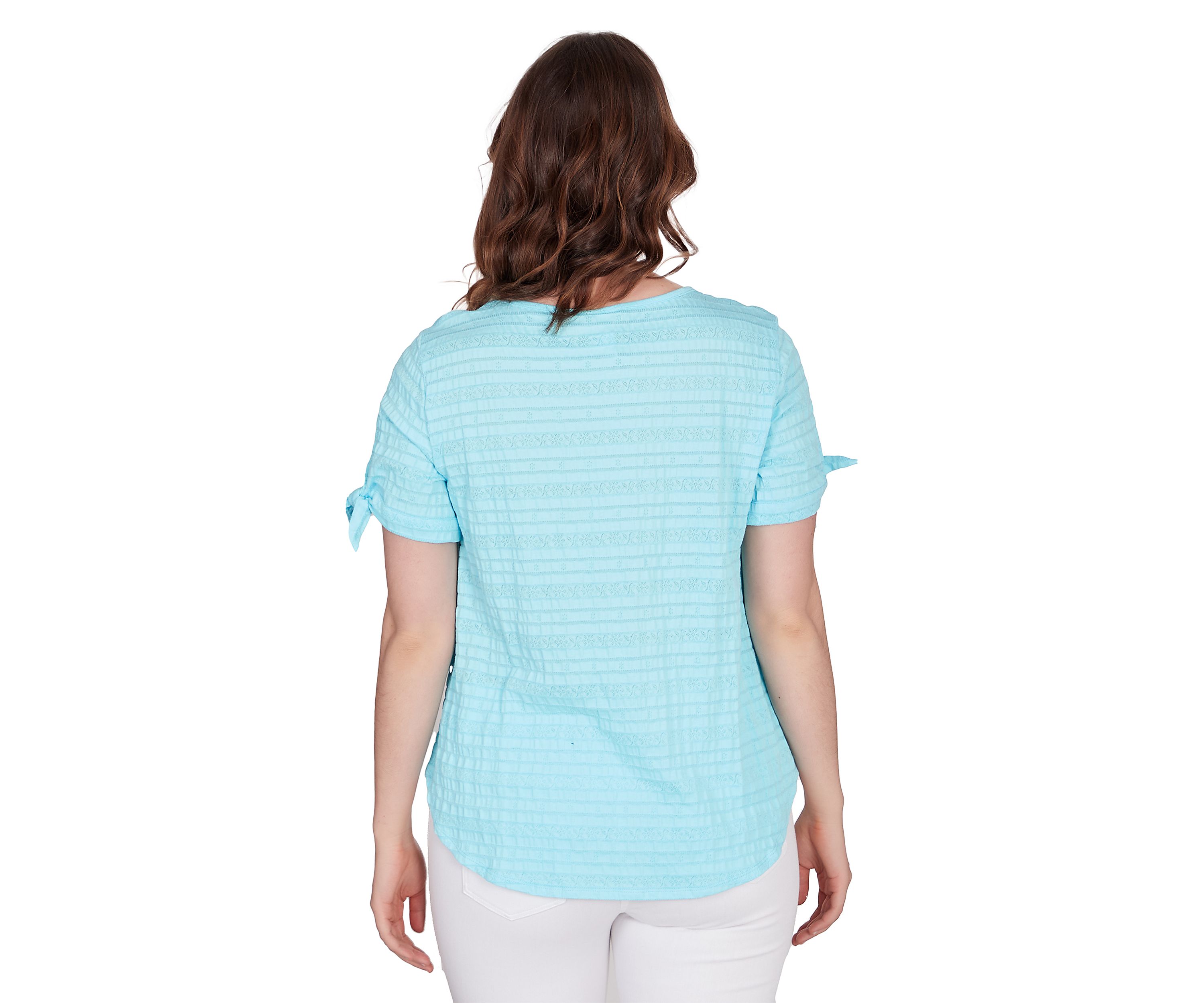 Petite Decorative Smocked Knit Top