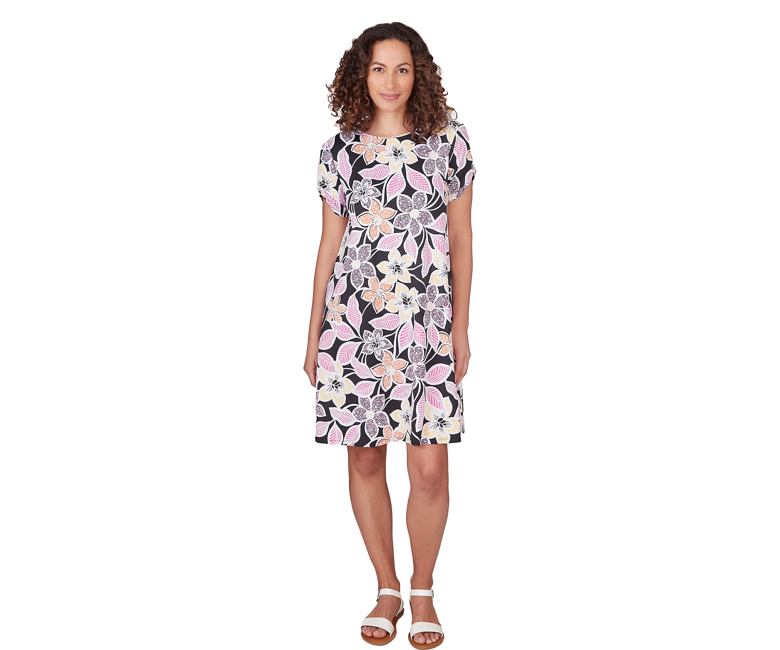 Petite Floral Puff Print Dress