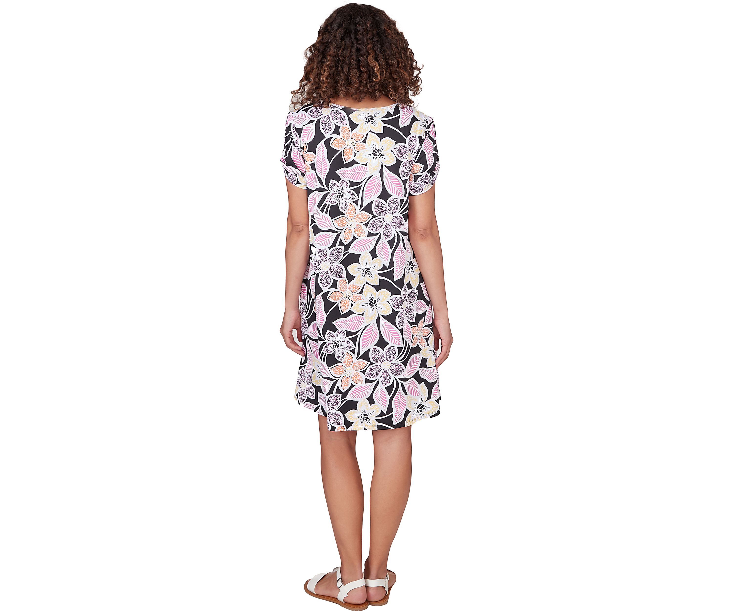 Petite Floral Puff Print Dress