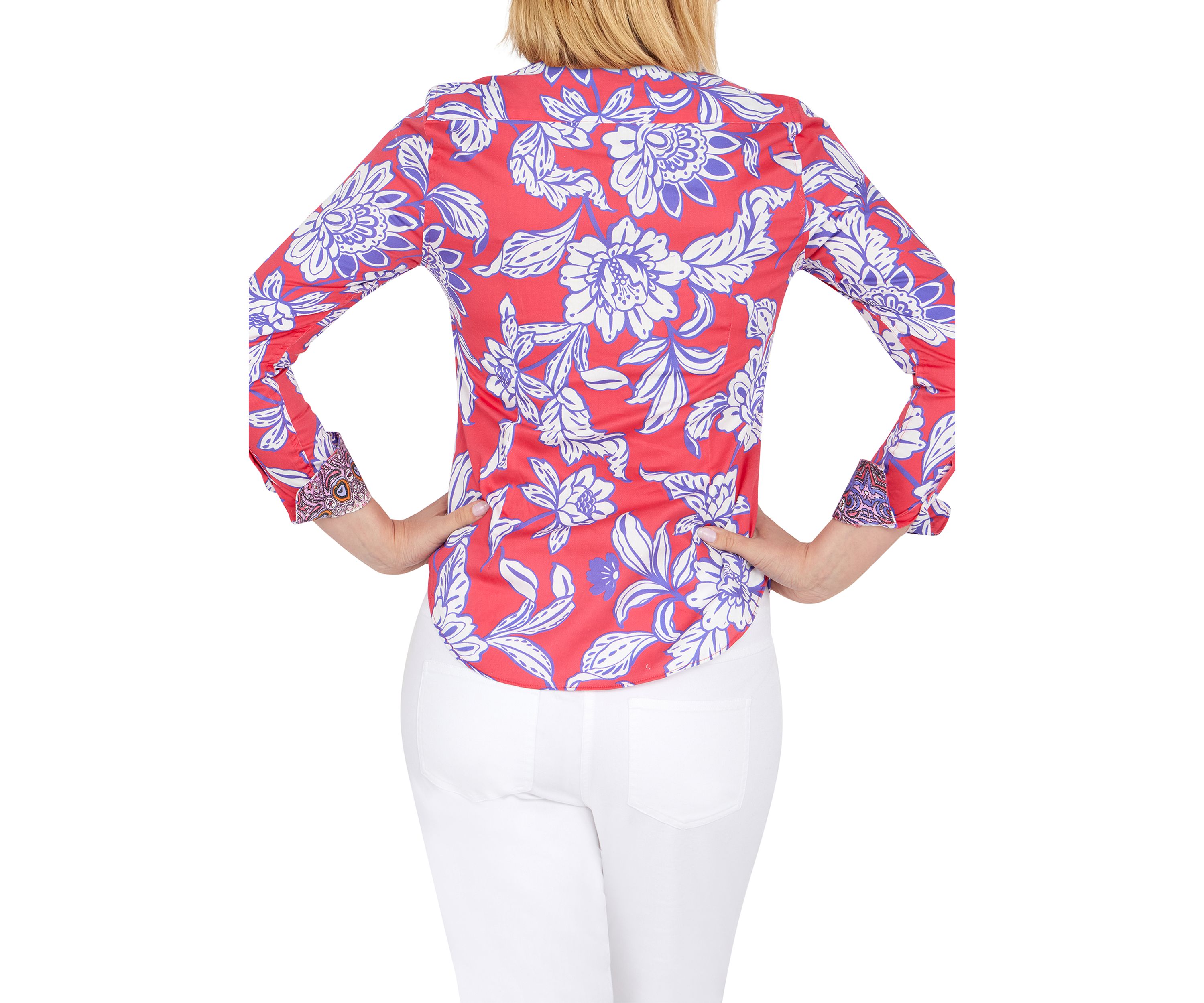 Womens Woven Wrinkle Resistant Cotton Shirt